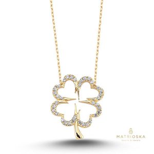 Сребърно колие детелина Lucky You