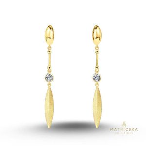 Сребърни обеци с кристали Luxia slim