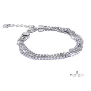 Гривна от бяла стомана Crystal